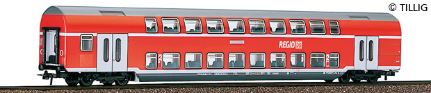 Double-deck passenger car 2nd class DBz 751 in DB Regio livery<br /><a href='images/pictures/Sachsenmodelle/73802.jpg' target='_blank'>Full size image</a>